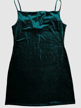 Hippie Rose Women's Dark Teal Velvet Dress Size L